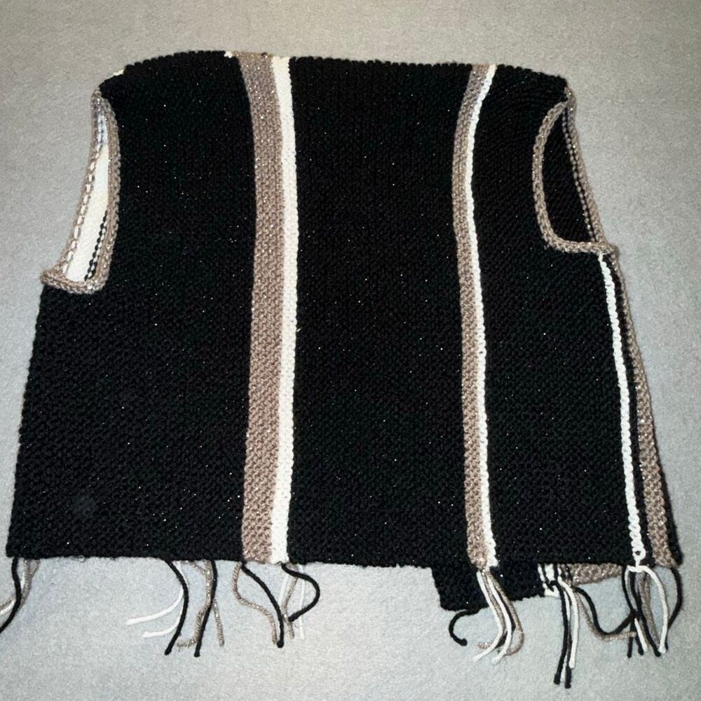 Vintage 1970s Handmade Knit Boho Hippie Southwestern Fringe Vest S M‎ - Picture 7 of 10
